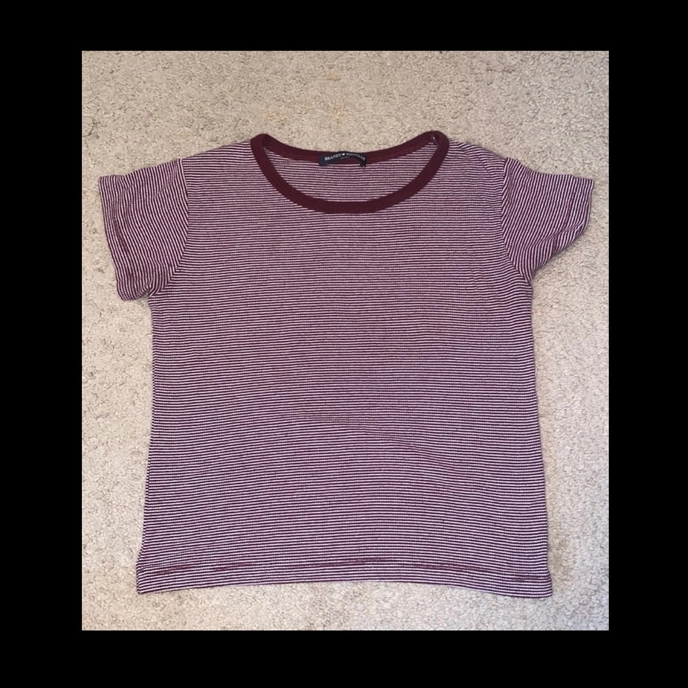 Burgundy striped top